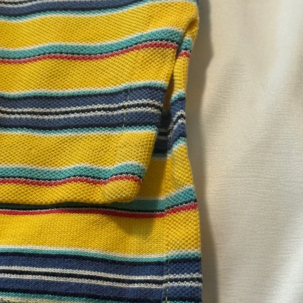 Polo Ralph Lauren Mens XL Yellow Striped Polo Shirt Short Sleeve 100% Cotton